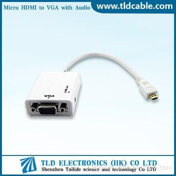 high quality Micro HDMI to VGA Adapter with Audio